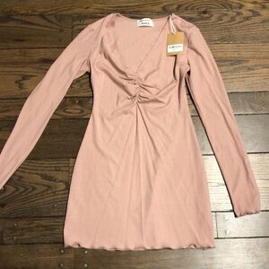 NWT Reformation Jennie Ribbed Long Sleeve Mini Dress S